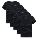 Lot de 5 t - shirt homme manches courtes col rond coupe droite - insfity - noir