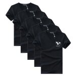 Lot de 5 t - shirt homme manches courtes col v tee shirt ete imprim� grande taille - noir