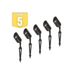 Lot de 5 spots jardin orientables gu10 35w ip65 noir