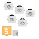 Lot de 5 spots led �tanches ip65 6w carr�