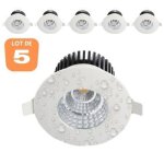 Lot de 5 spots led �tanches ip65 6w rond