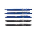 Lot de 5 stylos frixion ball clicker pointe moyenne 0. 7mm bleu et noir pilot