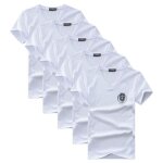 Lot de 5 tee shirt homme manches courtes col v imprim chouette - insfity - blanc - coupe droite