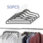 Lot de 50 cintre en velours pour v�tements willonin� gris cintre pour jupe chemise pantalon crochets ...