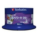 Lot de 50 dvdr 8x verbatim - double couche - imprimable import royaume uni