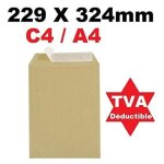 Lot de 50 grande enveloppe pochette courrier a4 - c4 papier kraft marron 90g format 229 x 324 mm pochette ...