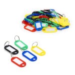Lot de 50 porte - cl�s etiquettes plastique waytex 931637 anneau m�tal pour identification clefs bagages ...