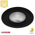 Lot de 50 spots led encastrables �tanches 3en1 rond noir 7w ip54