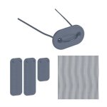 Relaxdays attaches pour brise - vue 52 pastilles avec fils kit de fixation pour pare - soleil gris