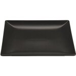 Lot de 6 assiettes carrees noires kuro porcelaine l210 x lg210 x h20 mm.