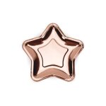 Assiettes en carton - partydeco - etoile - rose gold - lot de 6 - 18 cm