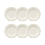 Lot 6 assiettes creuses charlotte 22cm en gr�s blanc