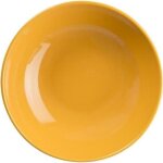 Assiette creuse - jaune - lot de 6 - faence - compatible lave - vaisselle - d. 22 cm