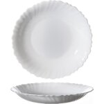 Lot de 6 assiettes creuse en verre tremp� blanc - � 21 cm