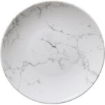 Lot de 6 assiettes � dessert geom 20cm blanc