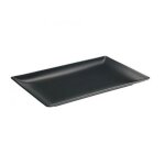 Lot de 6 assiettes kuro rectangles noire - 30 x 15 cm