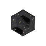 Assiettes - partydeco - lot de 6 - noir et or - 20 cm - hexagonales étoilées Assiettes - partydeco - lot de 6 - noir et or - 20 cm - hexagonales étoilées