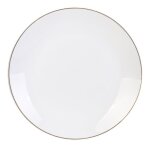 Lot de 6 assiettes plates liser� 27cm blanc