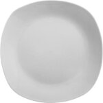 Assiette plate - secret de gourmet - plaza - lot de 6 - porcelaine - 25 cm - blanc
