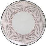Lot de 6 assiettes plates porcelaine lunis 27cm rouge