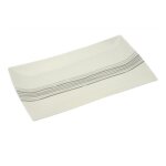 Assiette plate - lignes - 26cm - porcelaine - lot de 6 - blanc