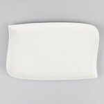 Lot de 6 assiettes plates rectangulaire vague 33cm blanc