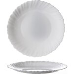 Lot de 6 assiettes plates en verre tremp� blanc - � 23 cm
