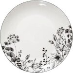 Lot de 6 assiettes plates white floral 27cm blanc