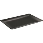 Lot de 6 assiettes rectangulaires noires kuro porcelaine l250 x lg150 x h20 mm