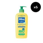 Lot de 6 - mixa bb gel 2 en 1 corps et cheveux bio 300ml