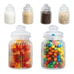 Relaxdays lot de 6 bocaux en verre 1000ml couvercle pour aliments dans la cuisine candy bar hermtique ...