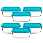 Bo�te de conservation - juanio - 10x7x5 cm - lot 6 - couvercle herm�tique - base verre alimentaire