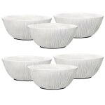 Lot de 6 bol de service ravier rond saladier en verre opale - diamtre 15 cm - juanio