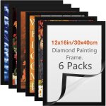 Cadres - ystp - lot de 6 cadres diamants 30x40 cm - autocollants magntiques - dcoration murale - noir ...