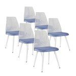 Lot de 6 chaises de cuisine - salle � manger - bureau - pied en m�tal - style classique - jardin - dossier ...