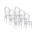 Lot de 6 chaises en polycarbonate plein - cristal - amaline Lot de 6 chaises en polycarbonate plein - cristal - amaline