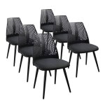 Lot de 6 chaises de salle � manger monmecd - noir - pied en m�tal - style classique - intemporel - jardin ...