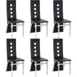 Lot de 6 chaises de salle � manger - simili noir - style contemporain - six trous