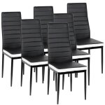 Lot de 6 chaises de salle � manger - supfine - noir - design �l�gant et moderne - capacit� de charge ...