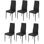 Lot de 6 chaises - simili noir - l 42 x p 49 x h 97 cm - jim Lot de 6 chaises - simili noir - l 42 x p 49 x h 97 cm - jim
