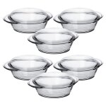 Lot 6 cocotte avec couvercle casserole avec poign�escapacit� 0. 7 l - longueur 19. 5 x profondeur 15. ...