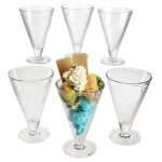 Lot de 6 coupes  glace - mambocat - copa helado - 340ml - verre sur pied