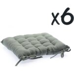 Lot de 6 coussins de chaise en coton gris 38 x. . . Lot de 6 coussins de chaise en coton gris 38 x. . .