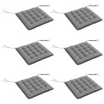 Coussins de chaise - outsunny - lot de 6 jardin capitonn� grand confort avec attaches - polyester - 40x40cm ...