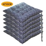 Lot de 6 coussin de chaise coussins de si�ge carr� tatami respirant sch�ma coussins de chaise galette ...