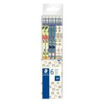 Crayon à papier - staedtler - lot de 6 - graphite hb - embout gomme - design hexagonal Crayon à papier - staedtler - lot de 6 - graphite hb - embout gomme - design hexagonal