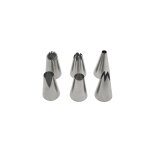 Lot de 6 douilles � p�tisserie en inox grand mod�le zenker smart pastry