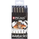 Lot de 6 feutres noir et porte - mine - manga set - sakura pigma Lot de 6 feutres noir et porte - mine - manga set - sakura pigma