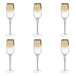 Lot de 6 fl�tes � champagne arya 21cl or