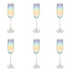 Lot de 6 fltes  champagne fantasy 21cl transparent